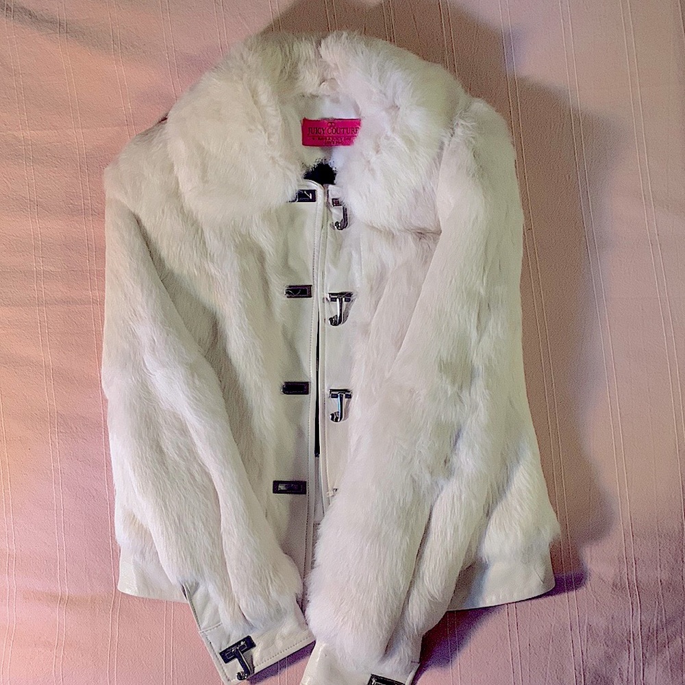 Juicy couture fur and leather jacket